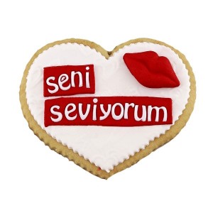 Seni Seviyorum Kalp Kurabiye