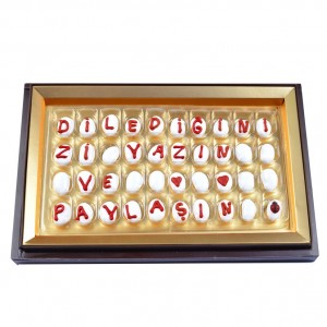 Mesaj Yazın ve Paylaşın Badem Şekeri Harf Çikolata