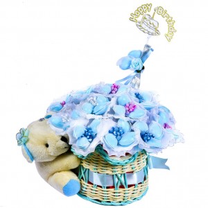 Mini Teddy Ayıcık Çikolata Çiçeği